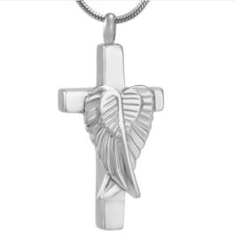 Angelic Cross - Stainless Steel Ashes Memorial Jewellery Pendant