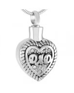 Dad Heart - Stainless Steel Cremation Ashes Jewellery Urn Pendant