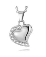 Shimmer Heart -Stainless Steel Cremation Ashes Jewellery Urn Pendant