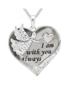 Angel With You Sterling Silver Cremation Ashes Memorial Pendant