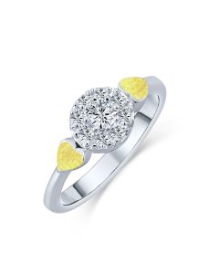 LifeStone™ Ladies Devotion Cremation Ashes Ring-Daffodil-Sterling Silver