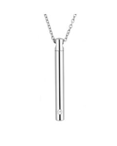 Elegant Slim Cylinder - Stainless Steel Cremation Ashes Pendant