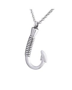 Fish Hook - Stainless Steel Cremation Ashes Keepsake Jewellery Pendant