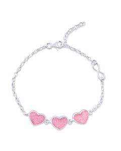 LifeStone™ Ladies Triple Hearts Cremation Ashes Bracelet