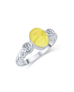 LifeStone™ Ladies Evermore Infinity Band Cremation Ashes Ring-Daffodil-Sterling Silver