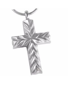 Modern Cross - Stainless Steel Ashes Memorial Jewellery Pendant