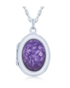 LifeStone™ Ladies Cremation Ashes Oval Photo Locket