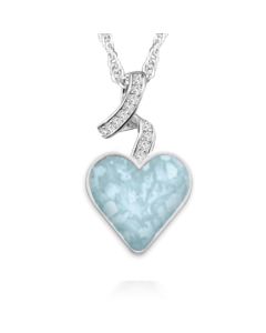 LifeStone® Ribboned Heart Cremation Ashes Memorial Pendant