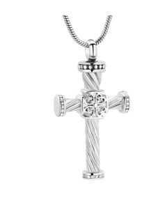 Tribute Cross - Stainless Steel Ash Holder Pendant