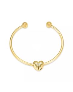 Winged Charm Bangle - Yellow Gold Stainless Steel Cremation Ashes Jewellery