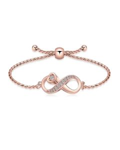 Crystal Infinity Bracelet - Rose Gold Stainless Steel Cremation Ashes Jewellery