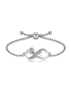Crystal Infinity Bracelet - Stainless Steel Cremation Ashes Jewellery